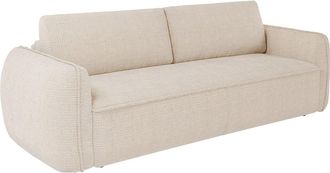 Vente-Unique Sof&aacute; de 4 plazas convertible expr&eacute;s en chenilla beige - Cama 160 cm - Colch&oacute;n 16 cm SELIVO de Maison C&eacute;phy