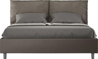 Itamoby Cama Doble Container 160x190 Cabecero Con Cojines Antea M Color: Marr&oacute;n - Versi&oacute;n: Con Caja De Almacenaje