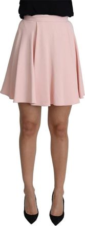 Dolce & Gabbana Roze Tuck Plooi Flare A-lijn Mini Rok - Dames - Korte rokken - Roze - 2XS - Rayon - Rokken