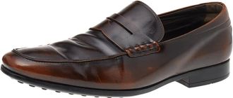 Tod's Tods Dark Brown Leather Slip On Penny Loafers