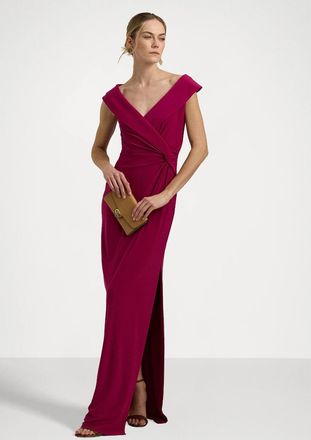 Lauren Ralph Lauren Womens Lauren Ralph Lauren Dress Fuchsia Berry Stretch Off-the-Shoulder FTS1443