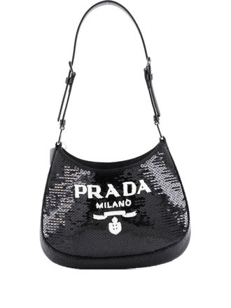 Prada Cleo Sequins Small shoulder bag - Nero