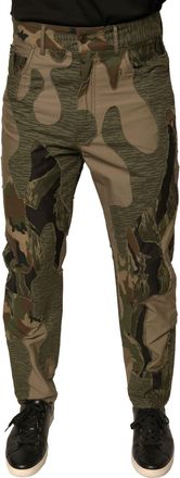 Dolce & Gabbana Mens Multicolor Camouflage Cotton Pants Elastane