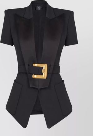 Balmain short sleeve grain de poudre jacket