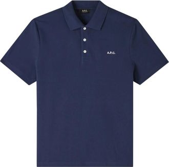 A.P.C. Unisex Polo Shirt - Heren - Polos - Blauw - S - Katoen - Tops