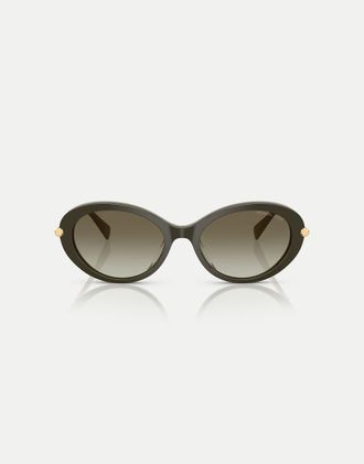 Michael Kors occhiali da sole ovali Rockaway con lente verde in olive smoke