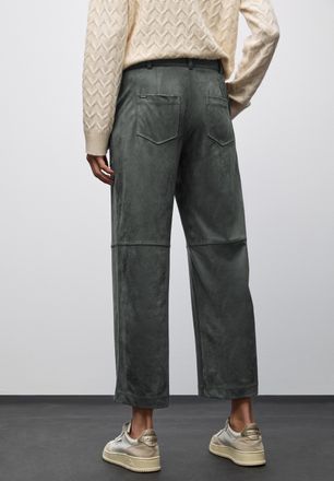 Street One Stoffhose STREET ONE, Damen, Gr. 46, L&auml;nge 28, balsam gr&uuml;n, Web, Obermaterial: 88% Polyester, 12% Elasthan, unifarben, straight fit 7/8-L&auml;nge, Hosen S