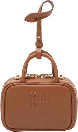 Miu Miu Bag Accessories, female, Brown, Size: ONE SIZE Leather Trick