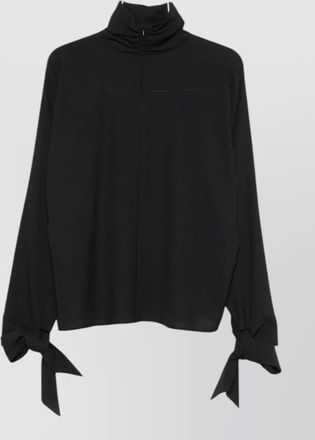 Emporio Armani crepe high-neck long-sleeve blouse