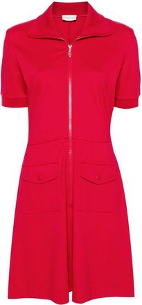 Moncler logo-appliqu&eacute; mini dress - women - Elastane/Viscose/Polyamide - S - Red