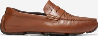 Cole Haan Mens Grand Laser Penny Driver Shoe In British Tan/java