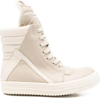 Rick Owens Beige Geobasket Sneakers
