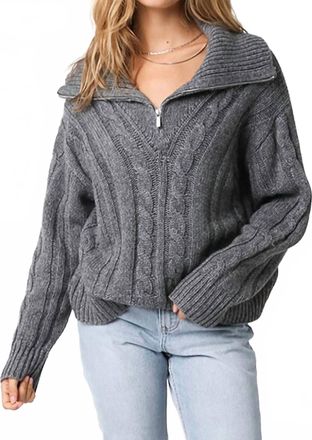 Olivaceous Sienna Zip Sweatshirt In Dark Heather Grey