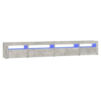 Berkfield Home TV Cabinet with LED Lights Concrete Grey 270x35x40 cm | Size: 270 x 35 x 40 cm