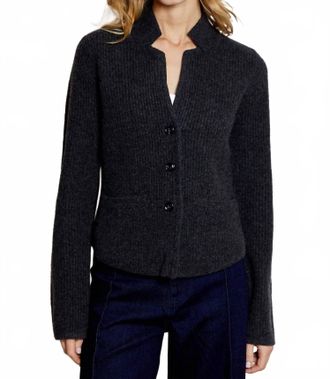 dh New York Evelyn Collar Cardigan In Jet