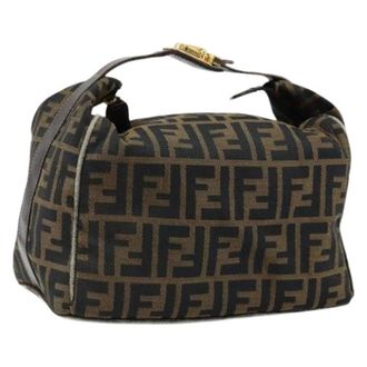 Fendi Pre-owned Shoulder Bags, female, Brown, Size: ONE SIZE Pre-owned Zucca Canvas Hand Bag