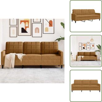 vidaXL Divano marrone - vidaXL Divano a 3 Posti Marrone 180 cm in Velluto - Seduta confortevole
