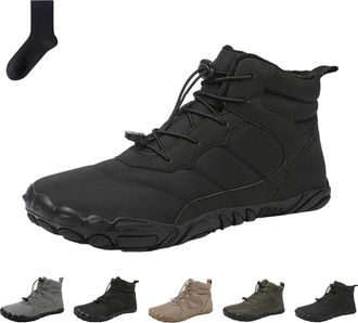 Generic Hike Winter Barefoot Shoes, Winter Barefoot Hiking Boots, Hike Winters Footwear, Zero Drop Snow Boots (C-Black,11.5)