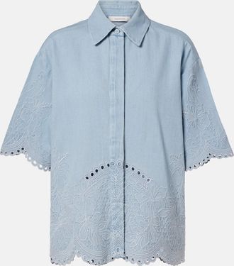 Zimmermann Daylight broderie anglaise denim shirt