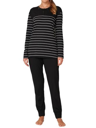 Schiesser Womens Pyjama Set Long Cotton Modal Nightwear