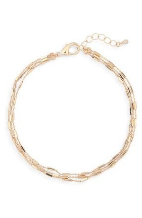 Nordstrom Rack Triple Chain Anklet in Gold at Nordstrom Rack