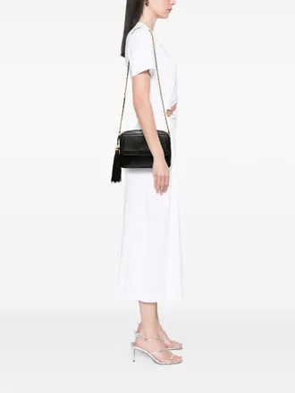 Chanel 1994-1996 CC Stitched Lambskin Tassel Flap crossbody bag - Nero