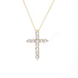 Say It With The Amara Signature Cross Pendant Necklace - Yellow Gold | Size: 18 inches