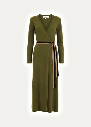 Diane Von F&uuml;rstenberg Bellina Wrap-Front Midi Sweater Dress