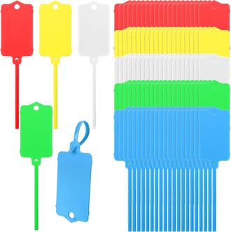 OEM 200 Etiquetas De Env&iacute;o De Pl&aacute;stico, 3,7 Cm X 6,3 Cm, Impermeables, Aptas Para Escribir, Con Cierre De Brida, Ideales Para Llaves, Equipaje, Log&iacute;stica,
