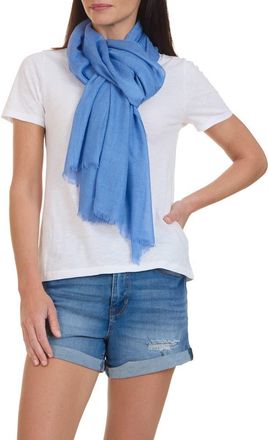 Bruno Magli Solid Fringe Scarf in Sky Blue at Nordstrom Rack