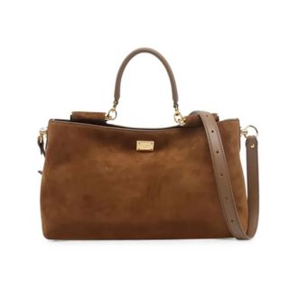 Dolce & Gabbana Sicily Suede Tote Bag - female - Dolce & Gabbana - Handbags - Brown - ONE SIZE - Bags