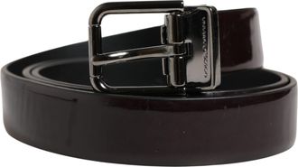 Dolce & Gabbana Men Black Classic Leather Metal Buckle Mens Belt