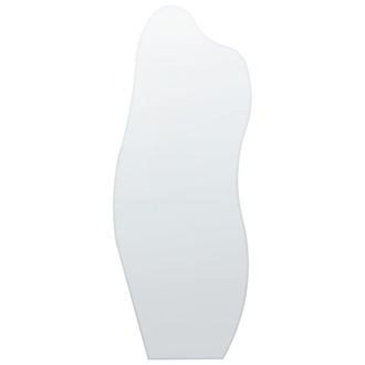 Beliani Espejo De Pared Moderno Marco Mdf Forma Irregular Con Ganchos Plateado Estang