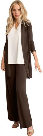Roaman's Ultrasmooth Fabric Long Sleeve Cardigan in Chocolate at Nordstrom, Size 12