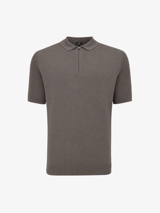 Genti Polo Half Zip | Taupe