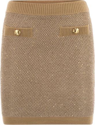 Elisabetta Franchi Knitted Skirt With Sequins