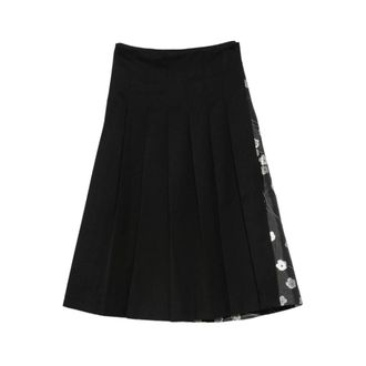 Stine Goya Rokken, Dames, Zwart, S, Panelled Pleated Midi Skirt