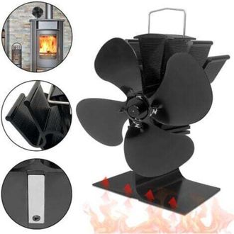 OEM Ventilador El&eacute;ctrico Para Chimenea Crezuo Con 4 Aspas Calefactoras - No Requiere Electricidad
