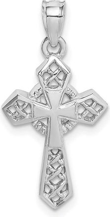 Diamond2Deal 14K White Polished Celtic Cross Pendant