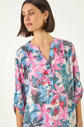 Roman Burnout Floral Print Shirt