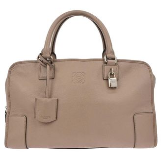 Loewe Amazona Bag Leather Beige Leather Handbag (Pre-Owned)