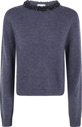 Semicouture Round-neck Truien - Dames - Ronde hals truien - Grijs - L - Truien & Vesten