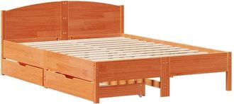 vidaXL Bed Frame without Mattress Wax Brown 120x190 cm Small Double Solid Wood Pine vidaXL