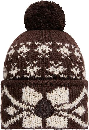 Moncler Moncler Jacquard Knit Beanie, Women, Brown, Size: One Size