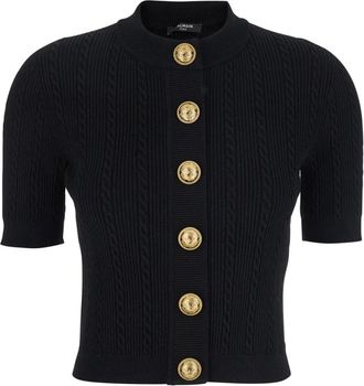 Balmain Zwart Gebreid Vest Sweater - Dames - Vesten - Zwart - XS - Polyester - Truien & Vesten