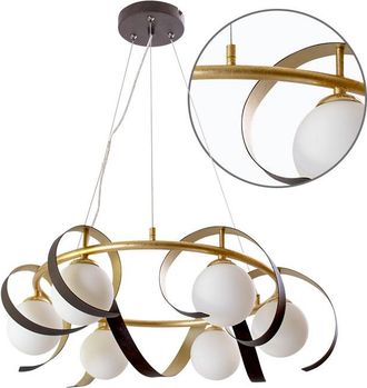 Fabrilamp Akunadecor Lampara 6 Luces Inara Dorada Con Tulipas Esfericas
