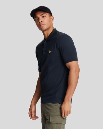 Lyle & Scott effen poloshirt marineblauw