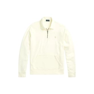 Polo Ralph Lauren Beige Katoenen Polo Shirt met Lange Mouwen - Heren - Sweatshirts - Beige - XL - Katoen - Hoodies & sweatvesten