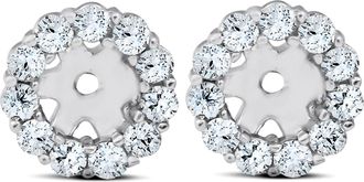 Pompeii3 3/8ct Halo Diamond Earring Jackets 14K White Gold (4mm)