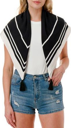 Nicole Miller Tassel Corner Scarf in Black at Nordstrom Rack